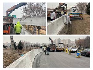 ايمن سازي مبادي ورودي و خروجي آزاد راه ساوه به بزرگراه آزادگان