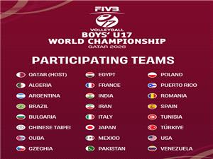 معرفی 24 تیم مسابقات قهرمانی والیبال کمتر از 17 سال جهان